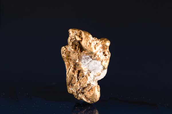 Beautiful Chunky Natural Gold Nugget with Quartz - 9.88 grams 