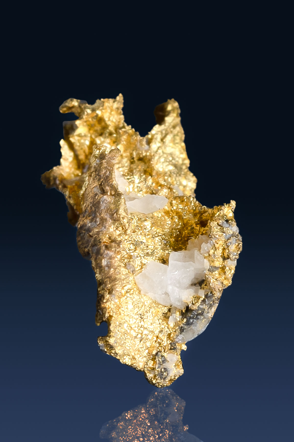 Quartz Nests in California Natural Gold Nugget - 1.31 grams