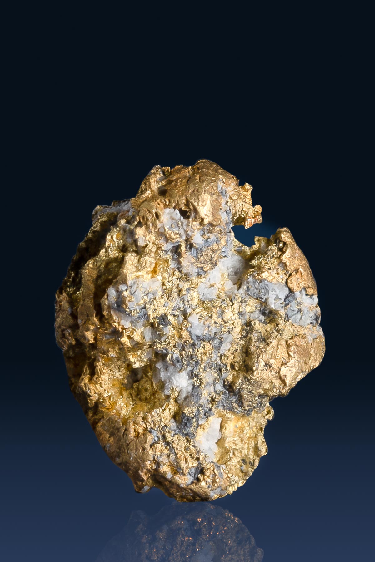 Round Natural California Gold Nugget with Quartz - 2.35 grams