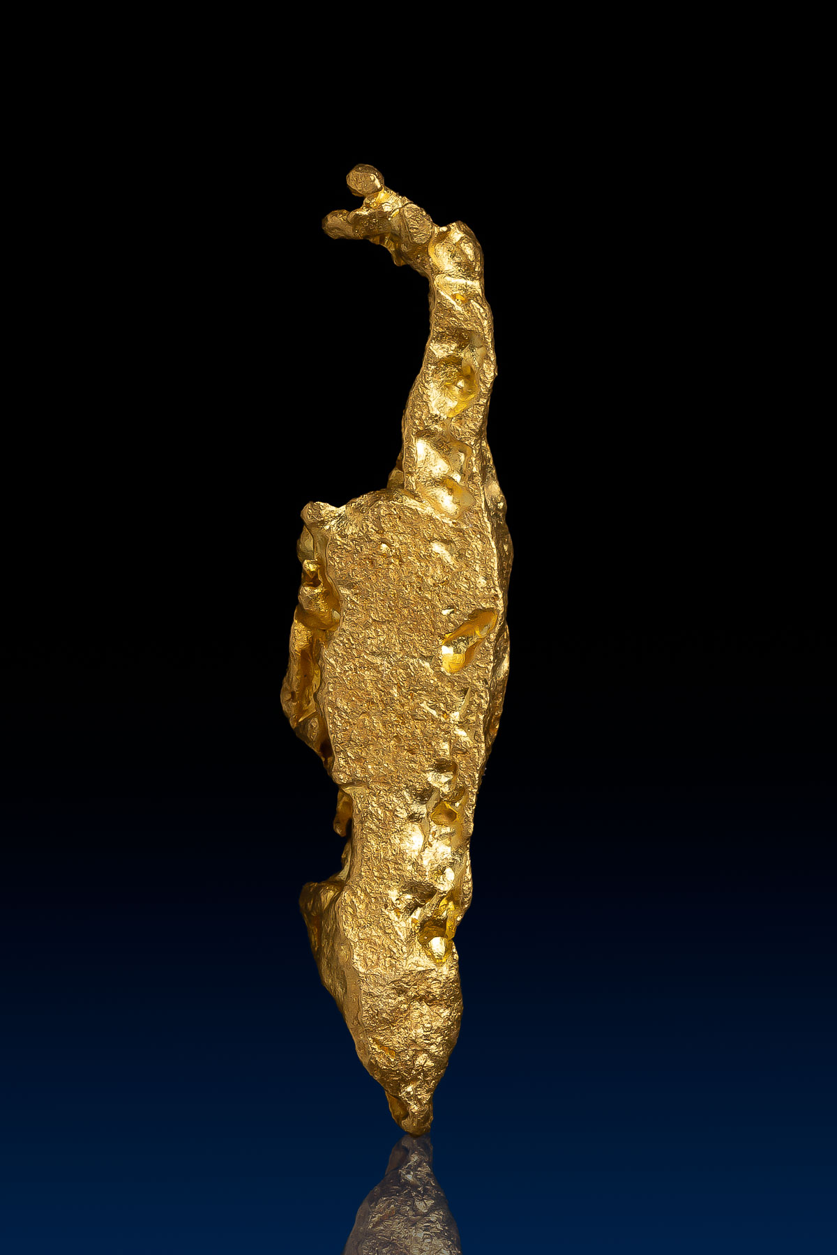 Long and Unique Natural Gold Nugget from Alta Floresta, Brazil